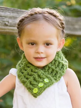Green button scarf