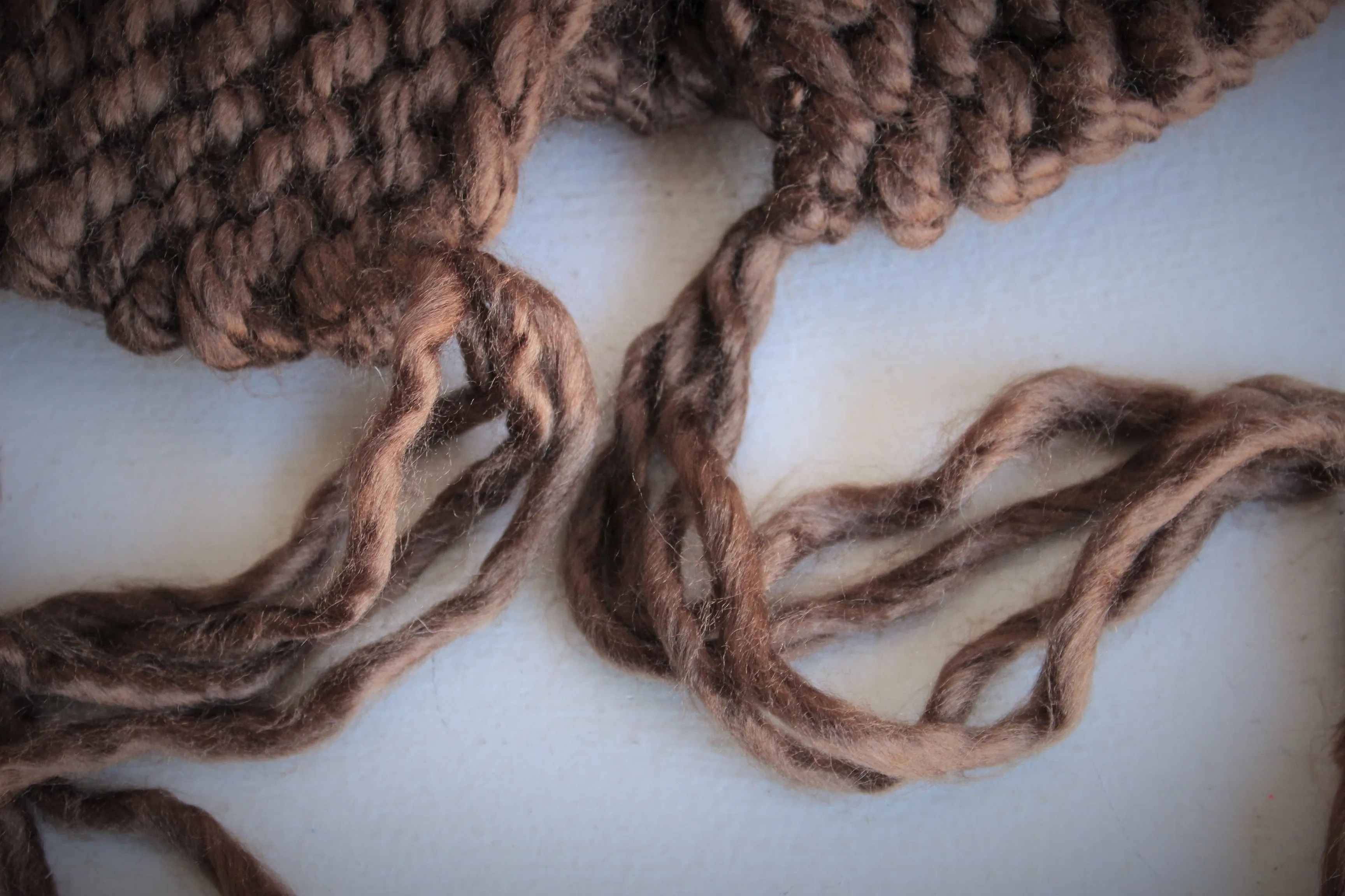 Handknit "Hot Cocoa" Brown  Cowl or Collar Scarf