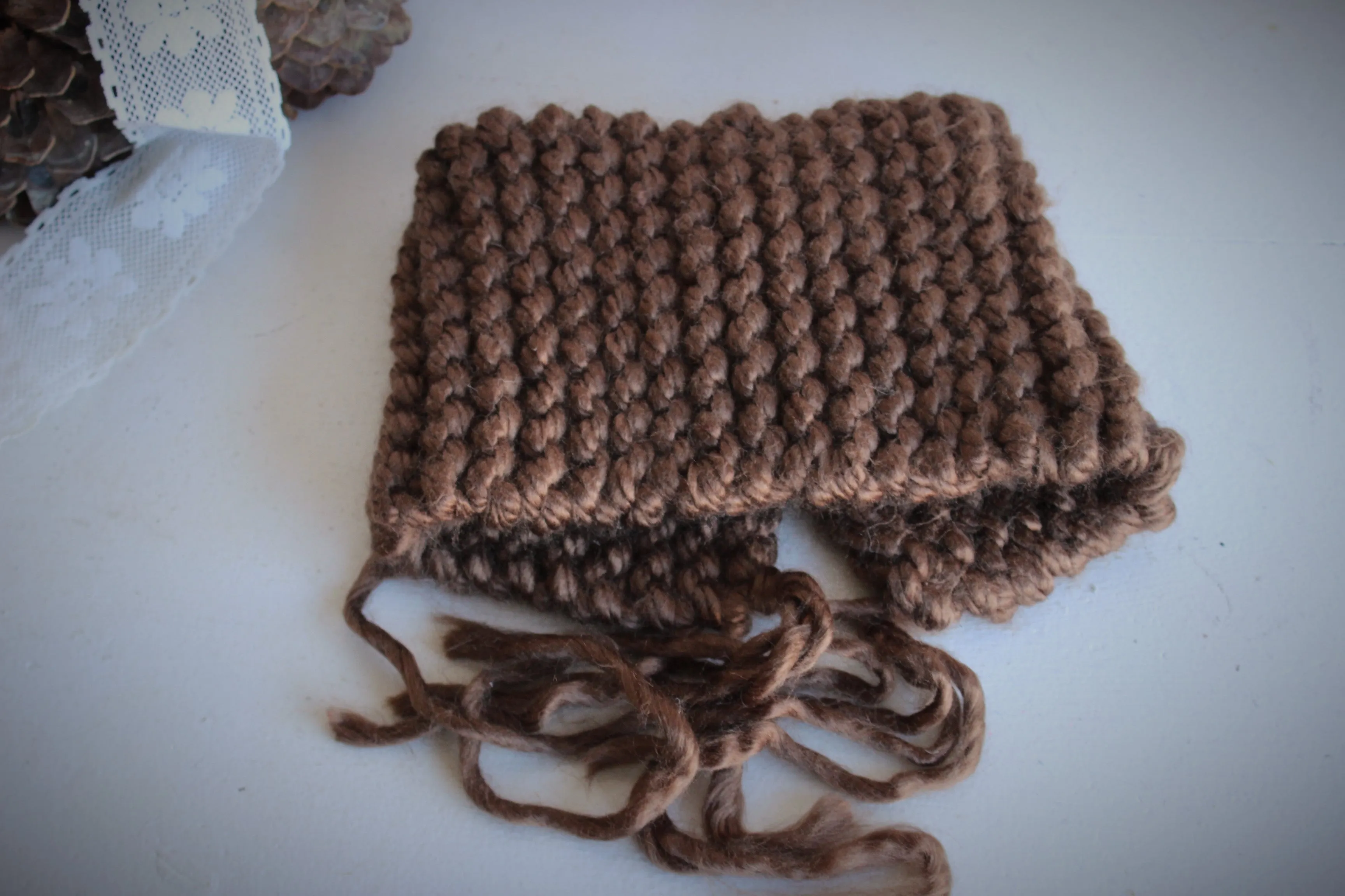 Handknit "Hot Cocoa" Brown  Cowl or Collar Scarf