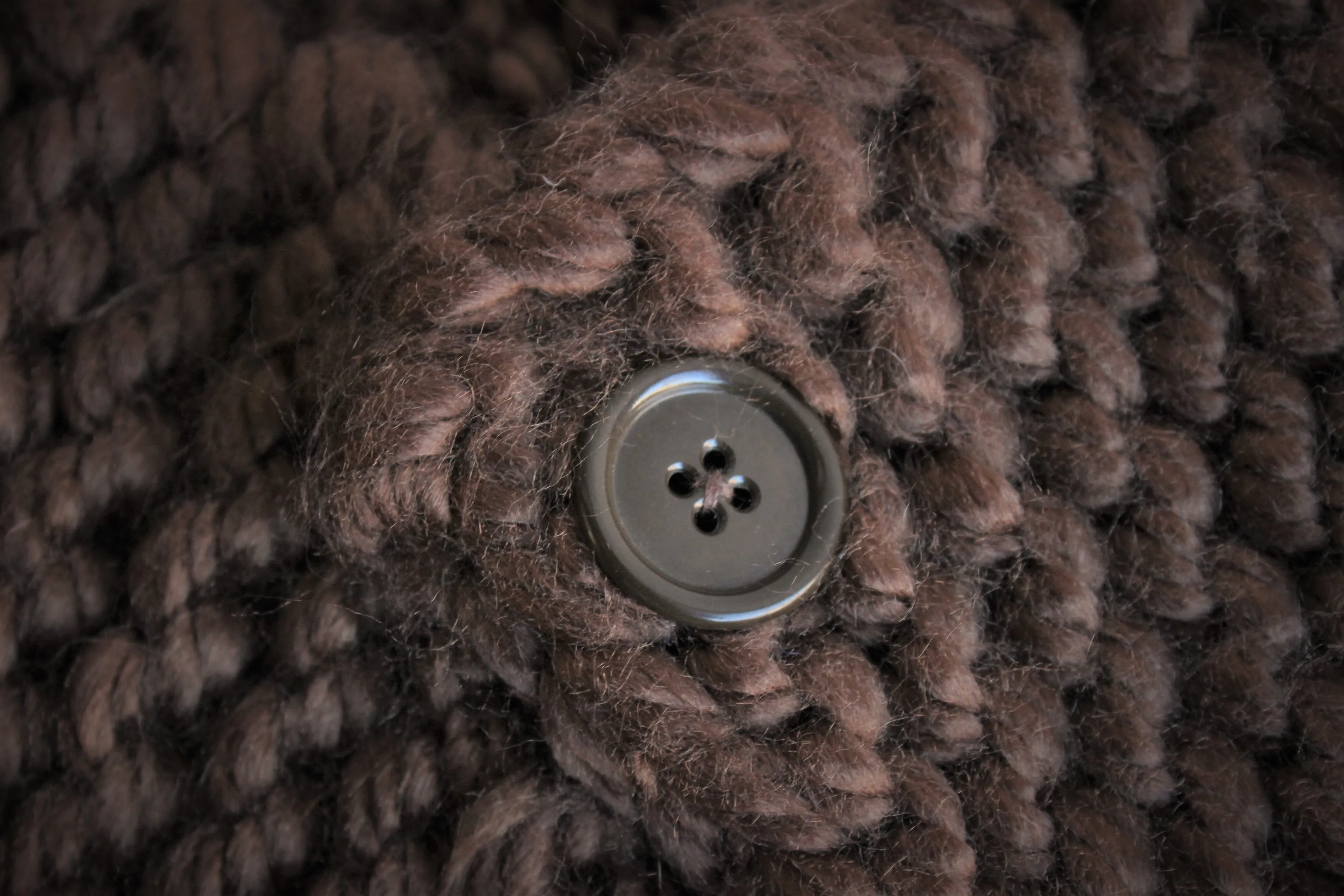 Handknit "Hot Cocoa" Brown  Cowl or Collar Scarf