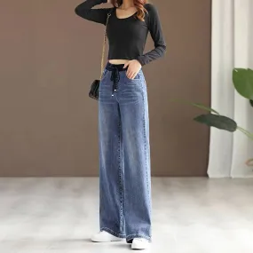 HIGH RISE LACE-UP JEANS