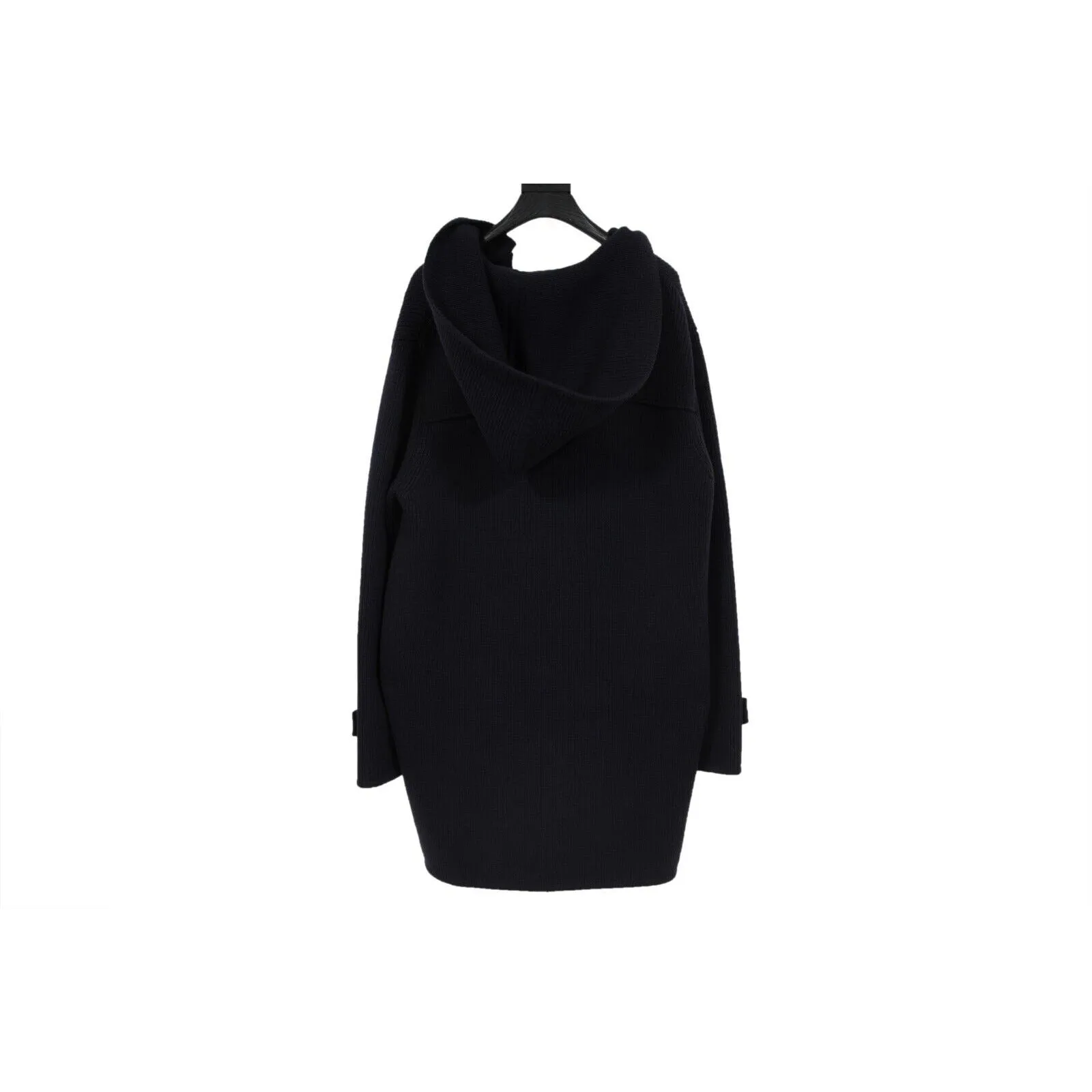 Hooded Duffle Coat Size Medium Navy Blue Wool Trench Coat Jacket