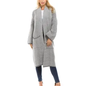 Houndstooth Medium Style Knitting Cardigan