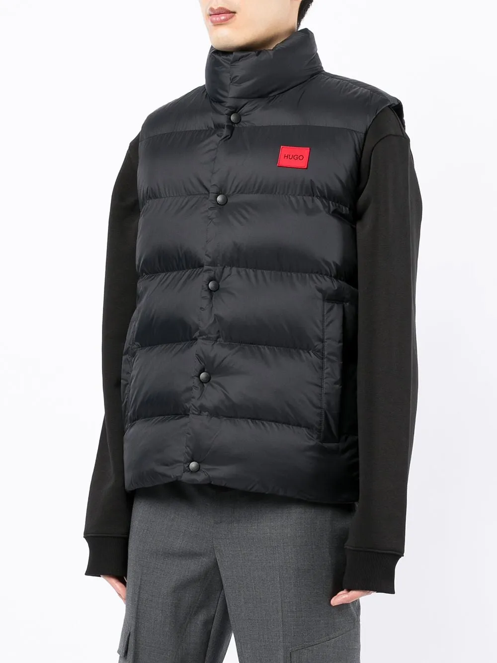 HUGO Logo Puffer Gilet Black