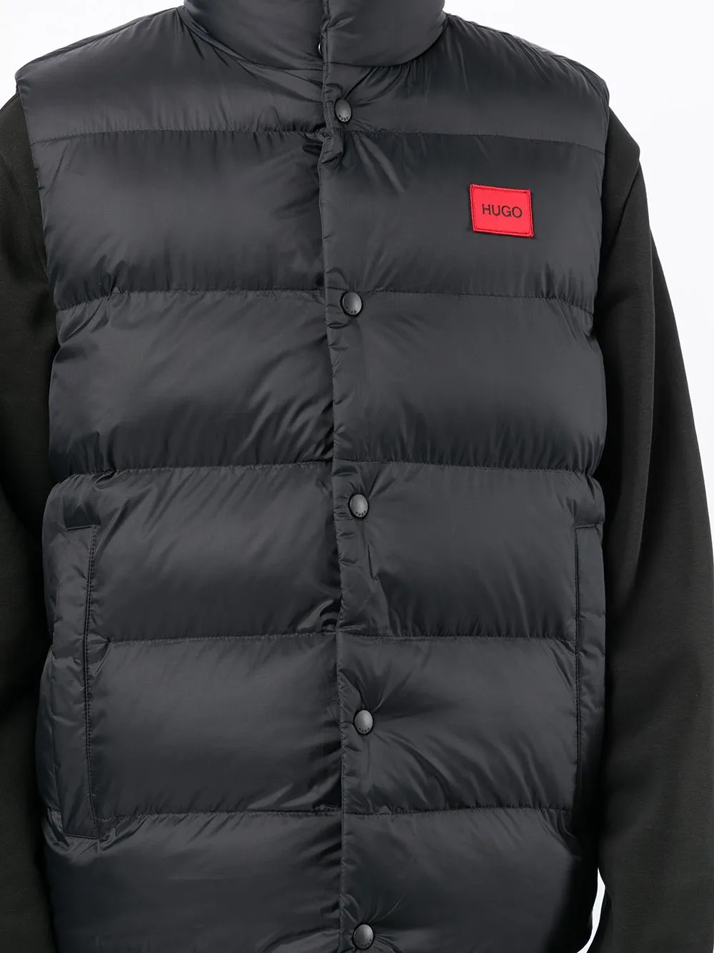 HUGO Logo Puffer Gilet Black