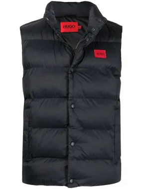HUGO Logo Puffer Gilet Black