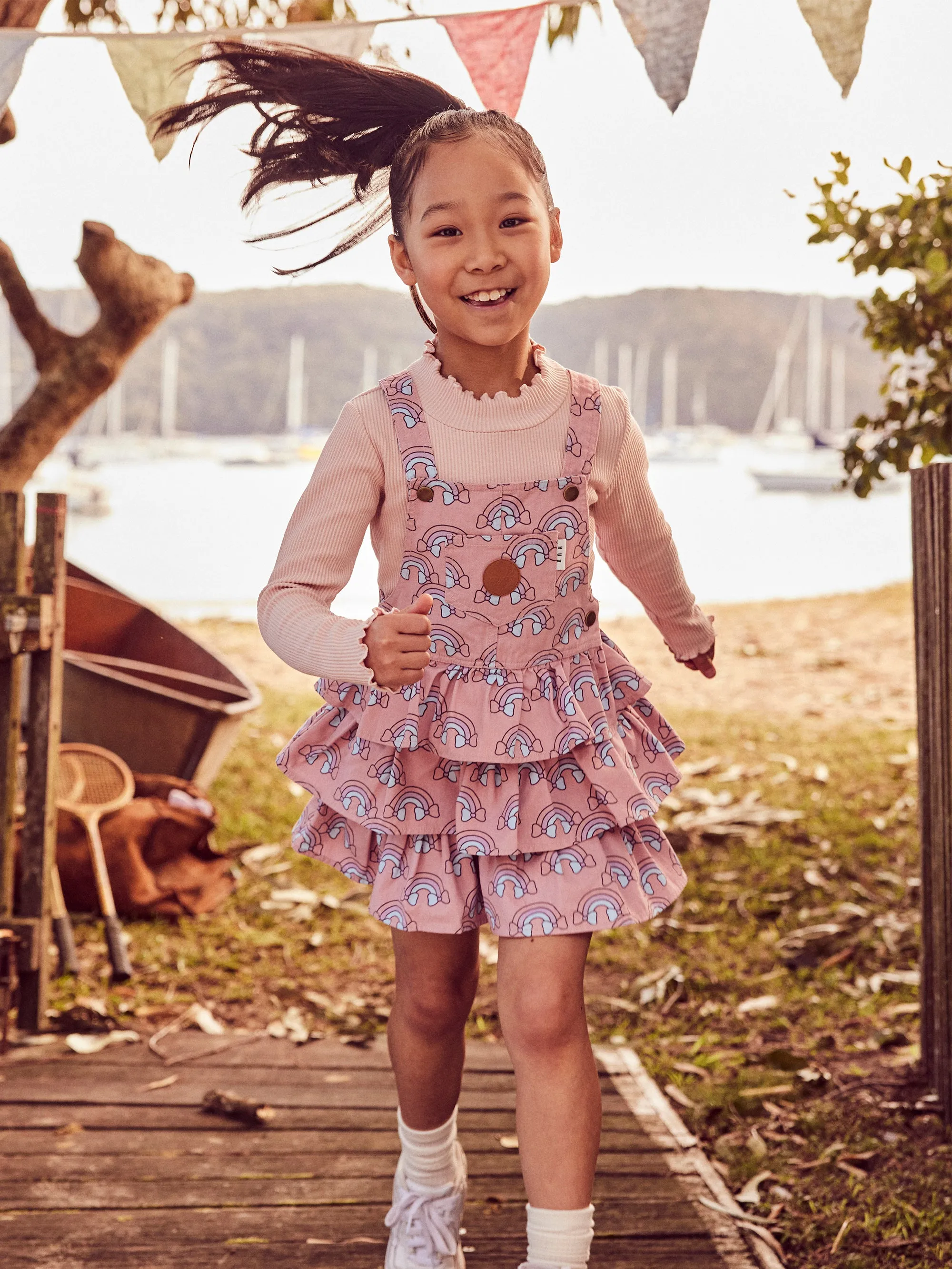 Huxbaby Rainbow Overall Frill Dress
