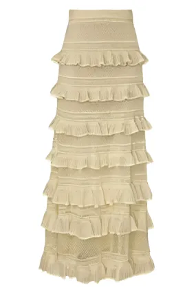 Illuminate Lace Frill Skirt | Metallic Gold