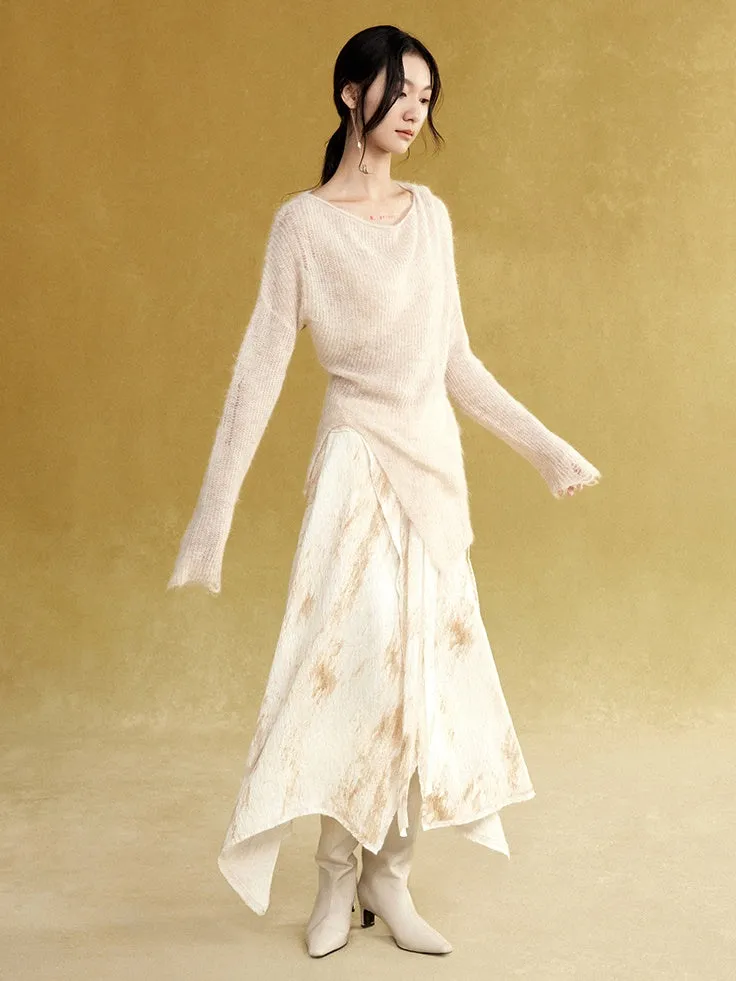 Irregular Split A-shaped Skirt