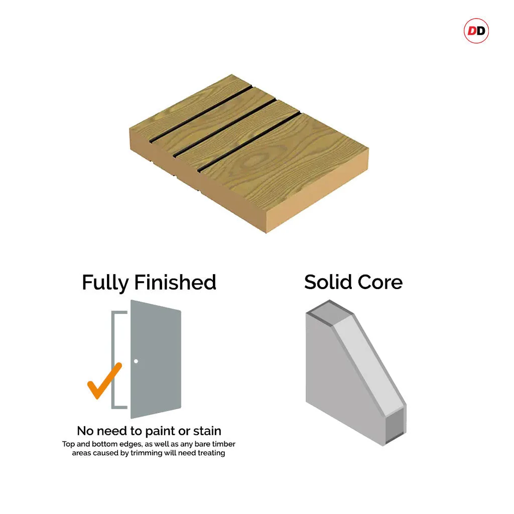 J B Kind Laminates Aria Oak Coloured Fire Internal Door - 1/2 Hour Fire Rated - Prefinished