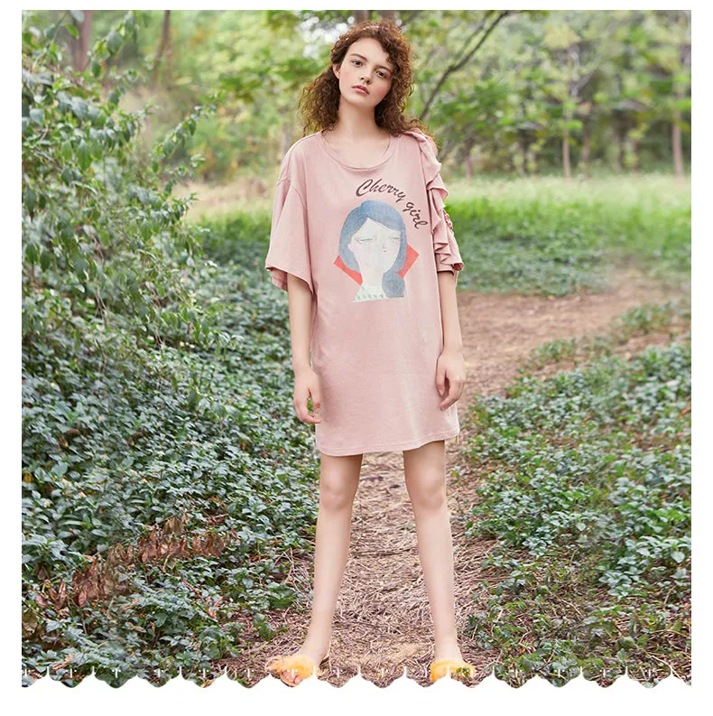 JAM PRINCESS OVERSIZED T SHIRT DRESS WITH CUT OUT SHOULDER DESIGN
