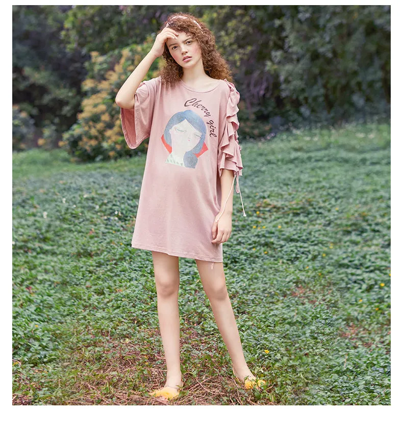 JAM PRINCESS OVERSIZED T SHIRT DRESS WITH CUT OUT SHOULDER DESIGN