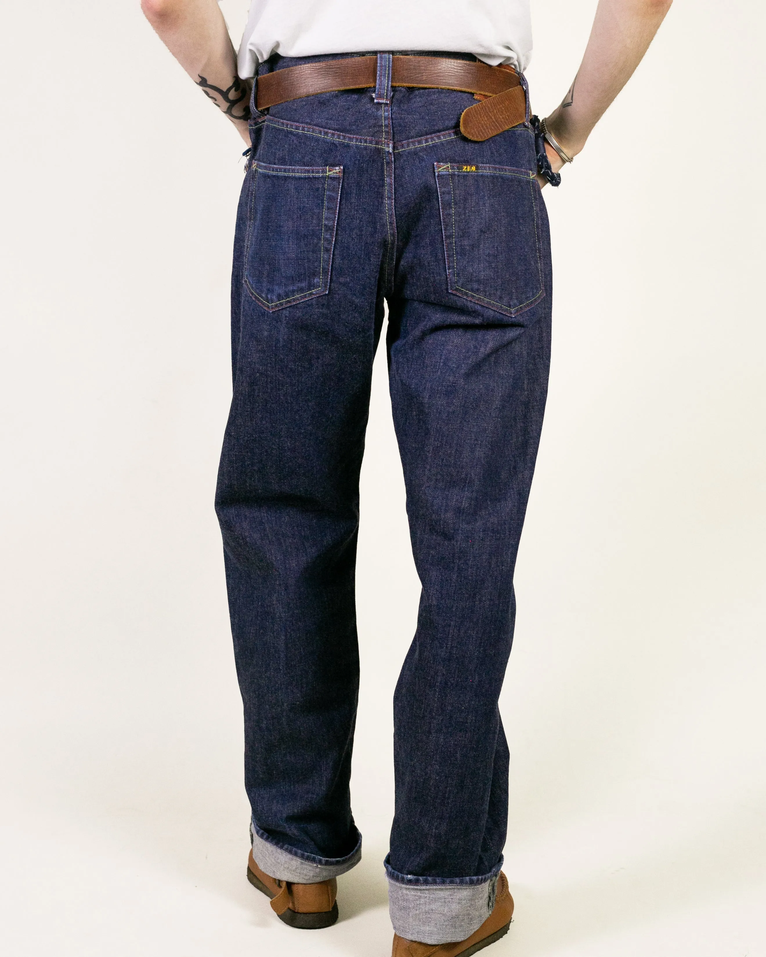 Japanese Repro Denim Jeans, Zen Clothing, Hand Painted - 36