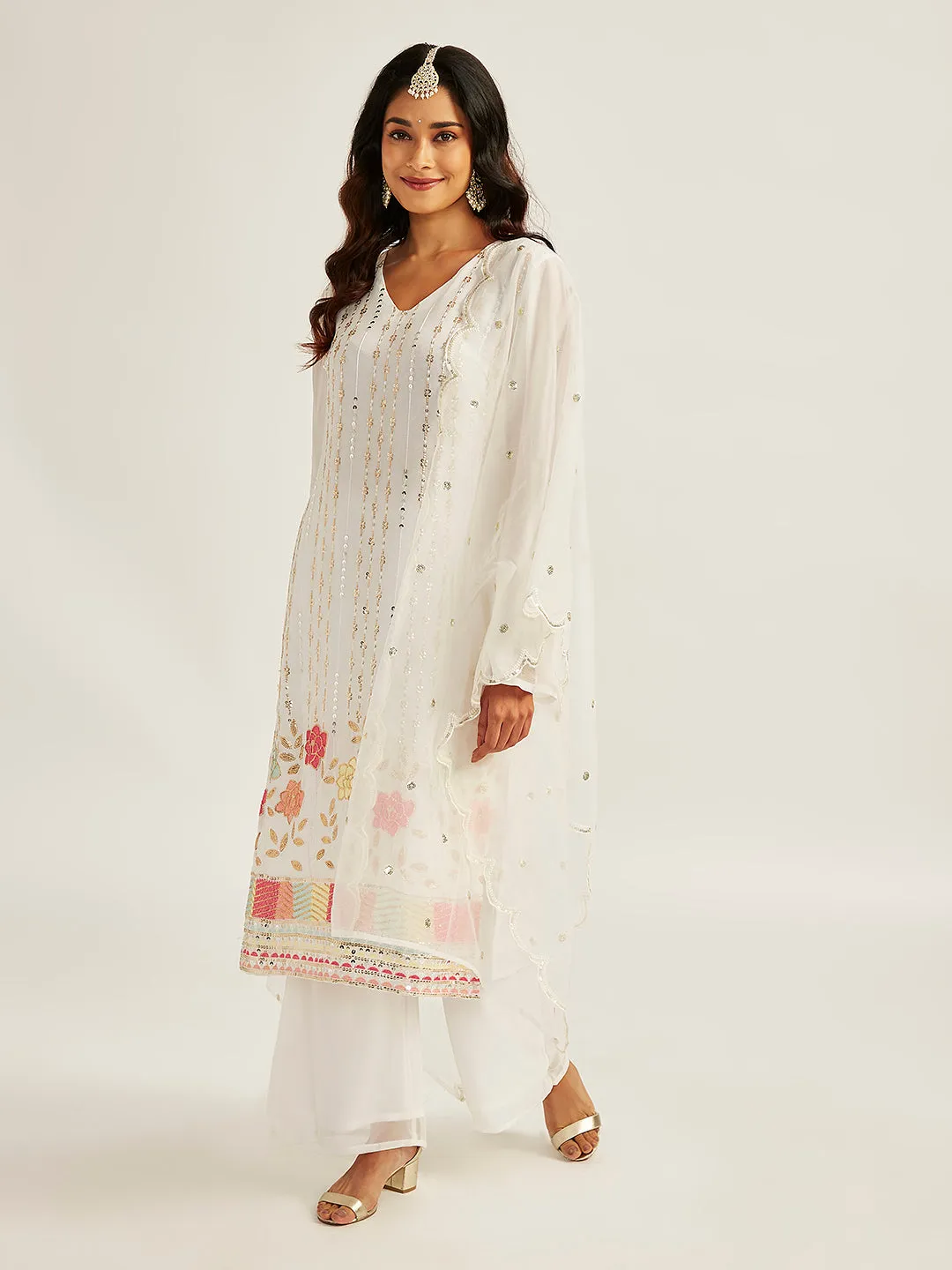 Jashvi Women's White Kurta Set