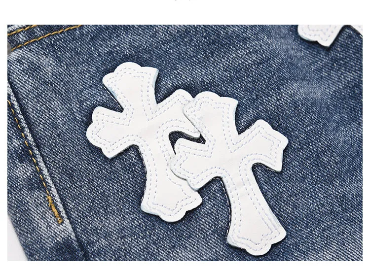 Jumbo | Straight Jeans with Cross Elements