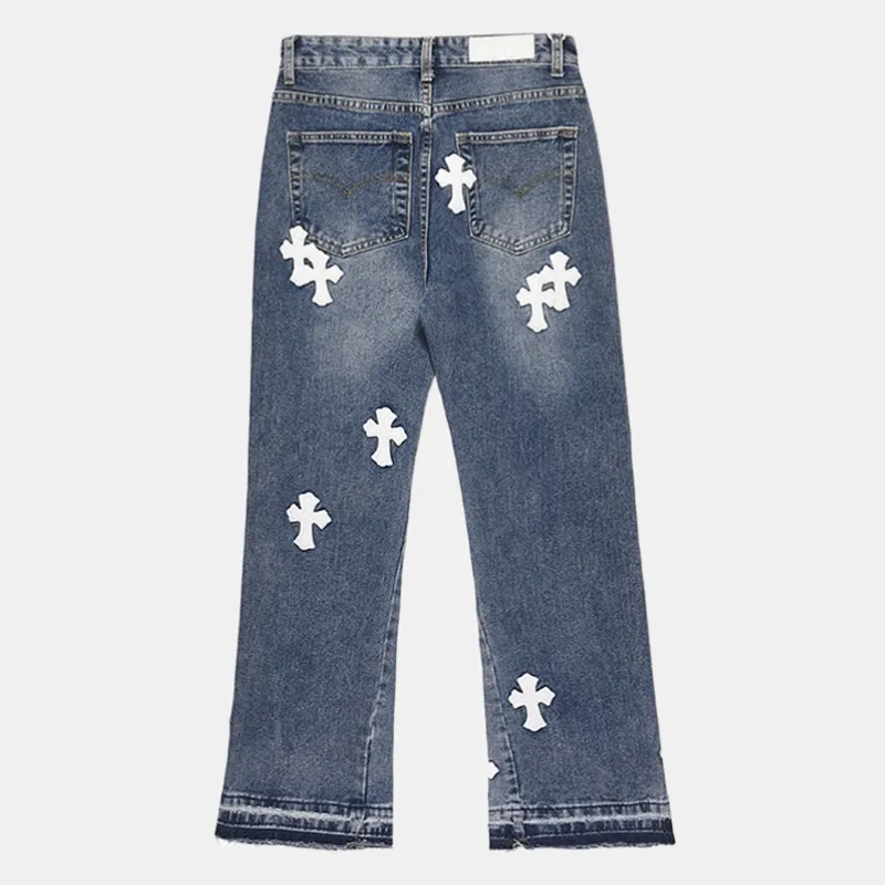 Jumbo | Straight Jeans with Cross Elements