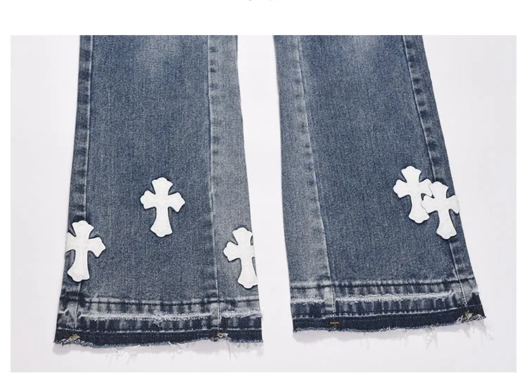 Jumbo | Straight Jeans with Cross Elements