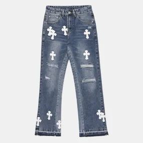 Jumbo | Straight Jeans with Cross Elements
