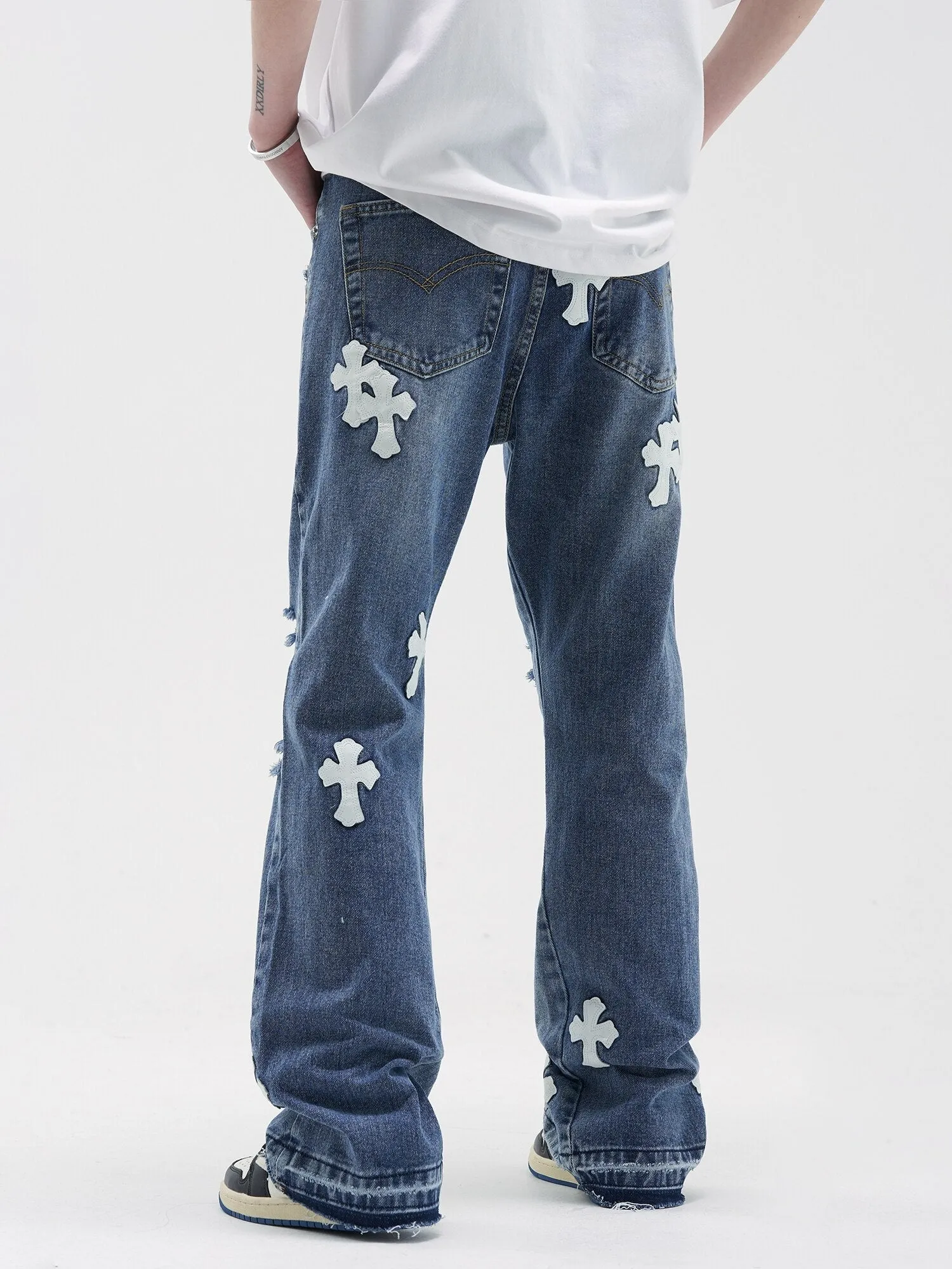 Jumbo | Straight Jeans with Cross Elements