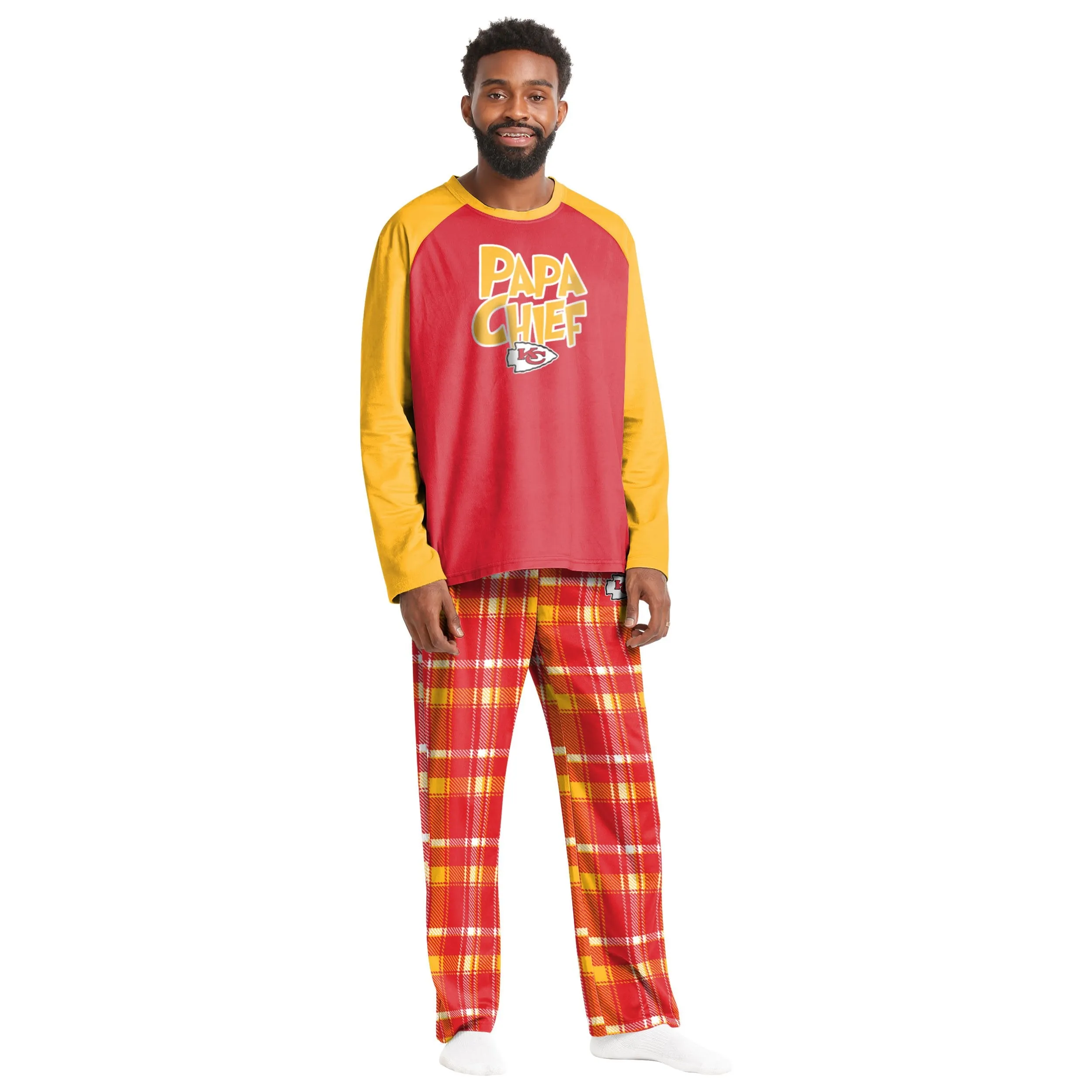 Kansas City Chiefs NFL Plaid Family Holiday Pajamas