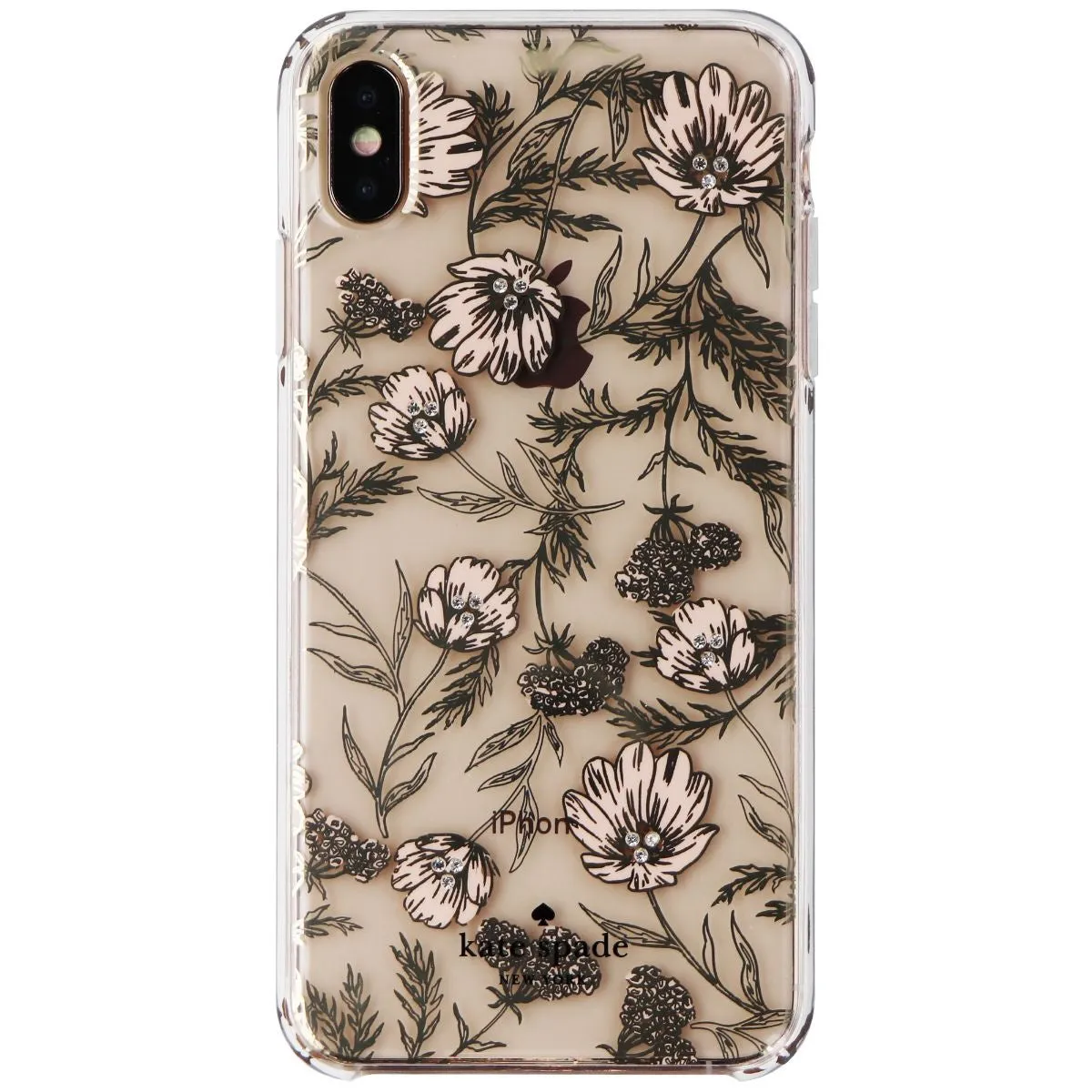Kate Spade Hardshell Case for Apple iPhone XS Max - Blossom Pink/Gold Foil/Gems