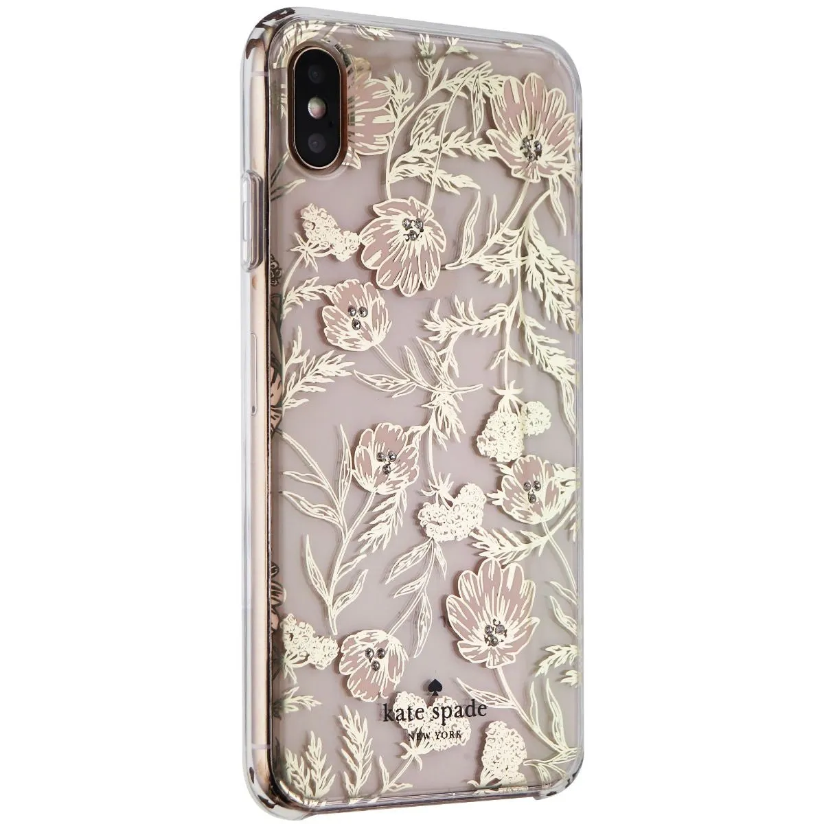 Kate Spade Hardshell Case for Apple iPhone XS Max - Blossom Pink/Gold Foil/Gems