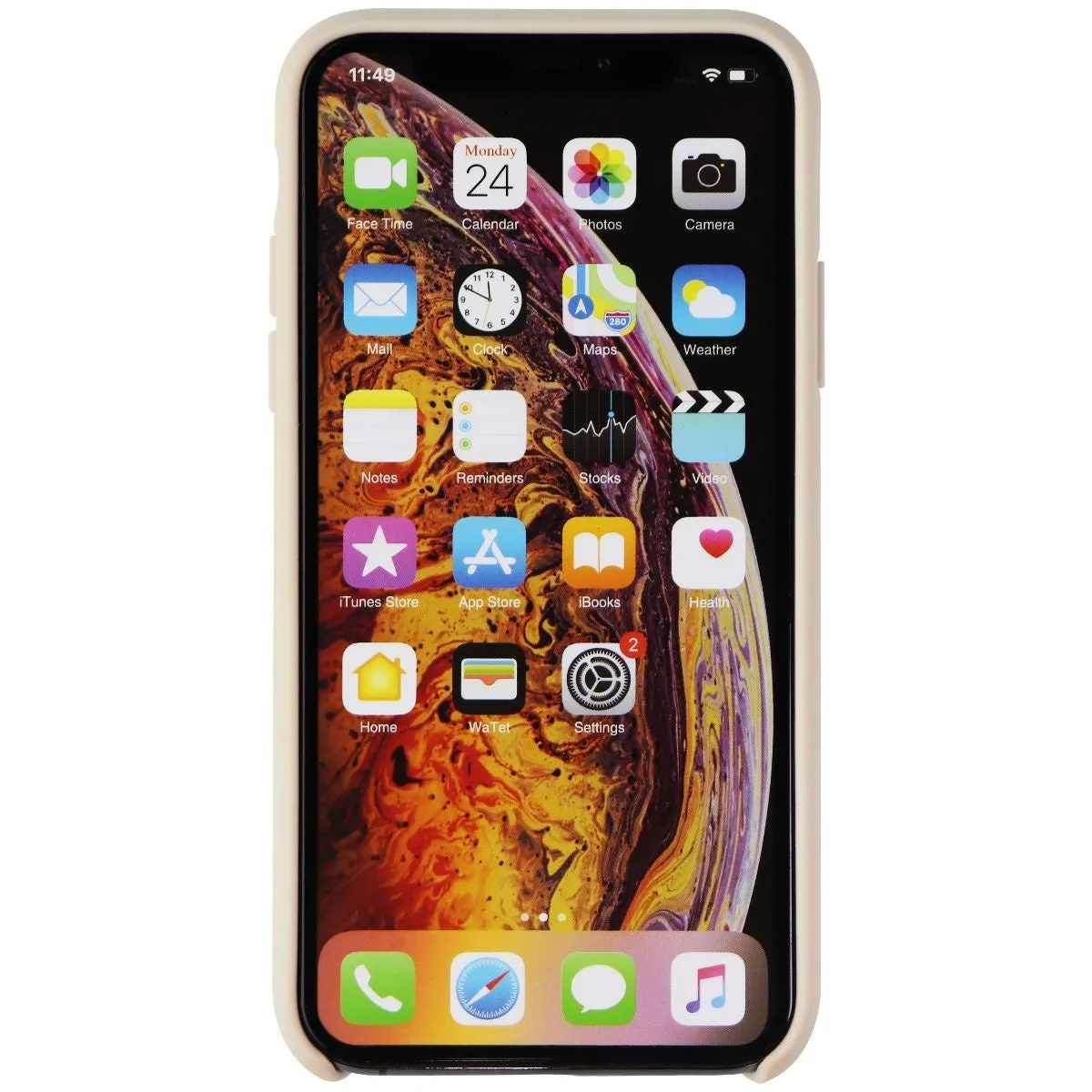 Kate Spade Soft Touch Case for iPhone XS and X - Feeder Stripe Clocktower/Cream