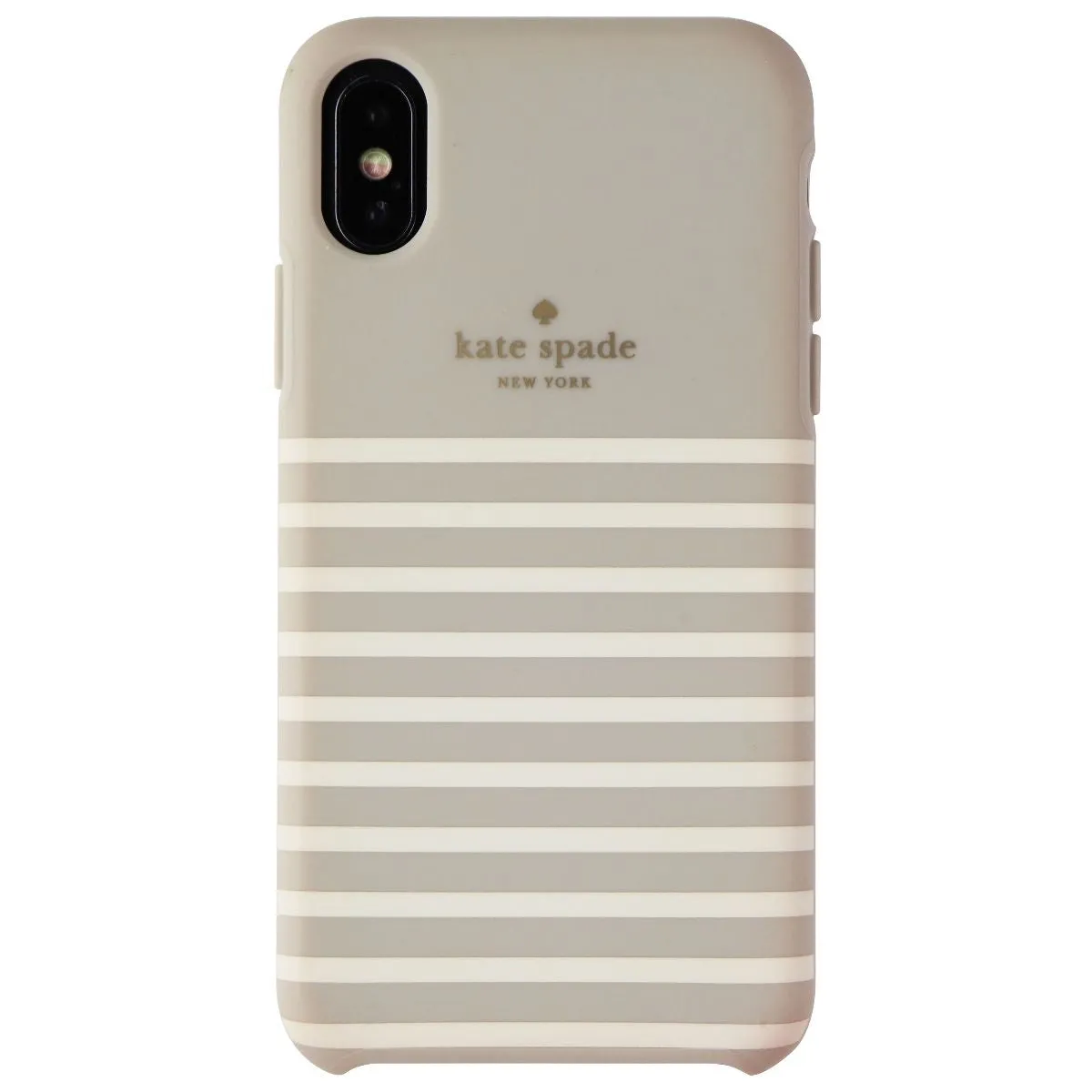 Kate Spade Soft Touch Case for iPhone XS and X - Feeder Stripe Clocktower/Cream