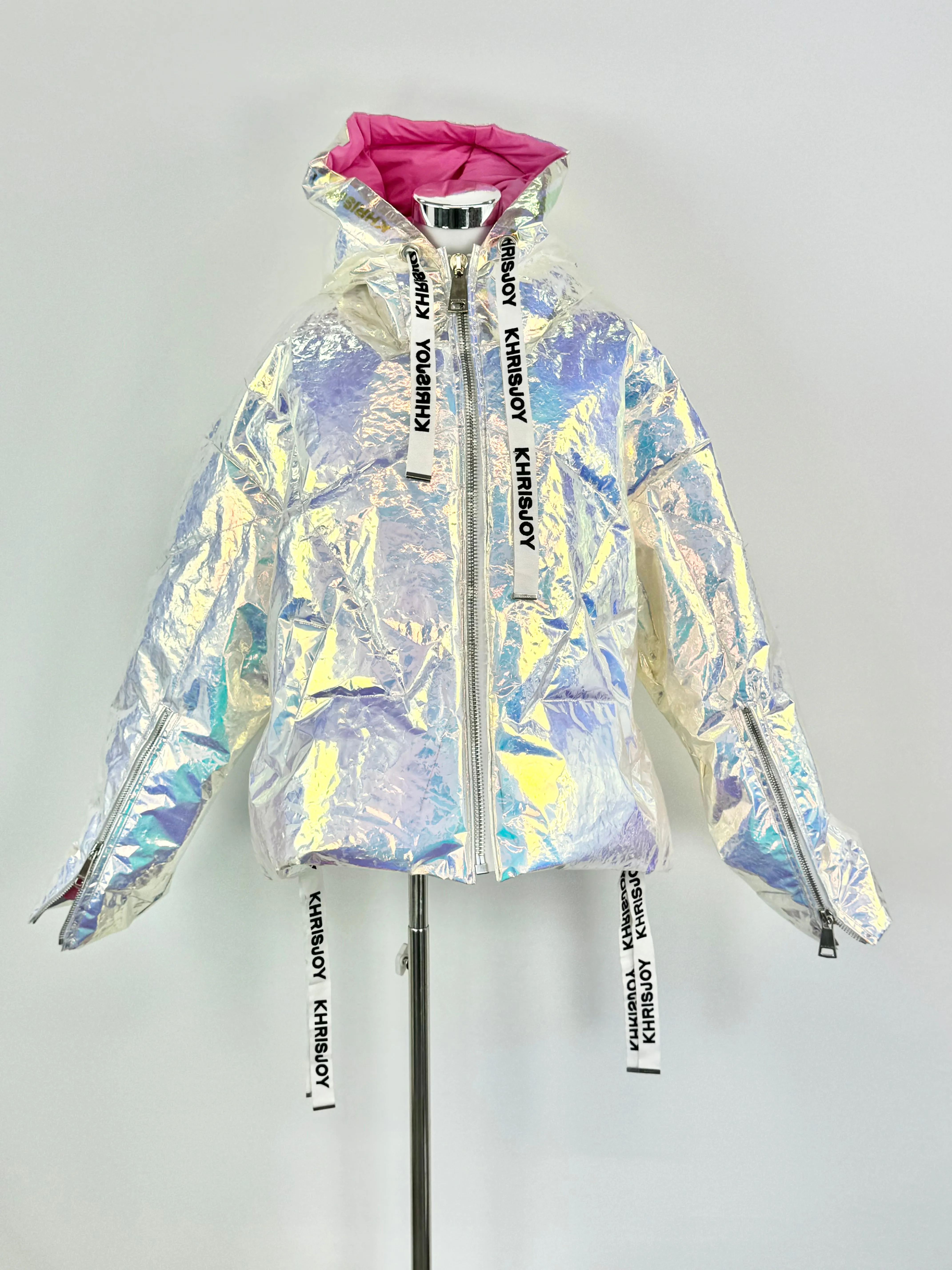 Khrisjoy Fairy Pink Holographic Puffer Jacket - AU10