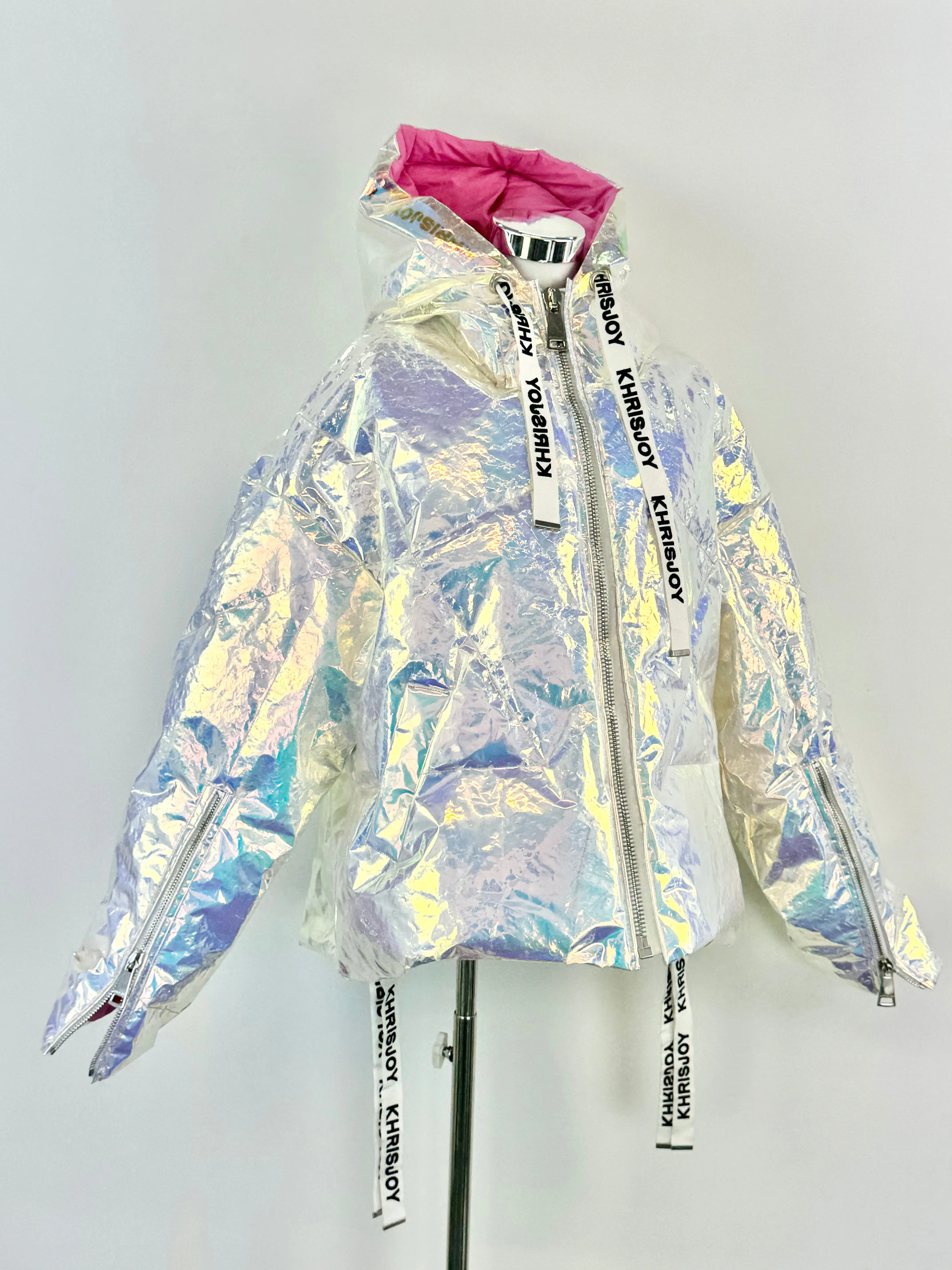 Khrisjoy Fairy Pink Holographic Puffer Jacket - AU10