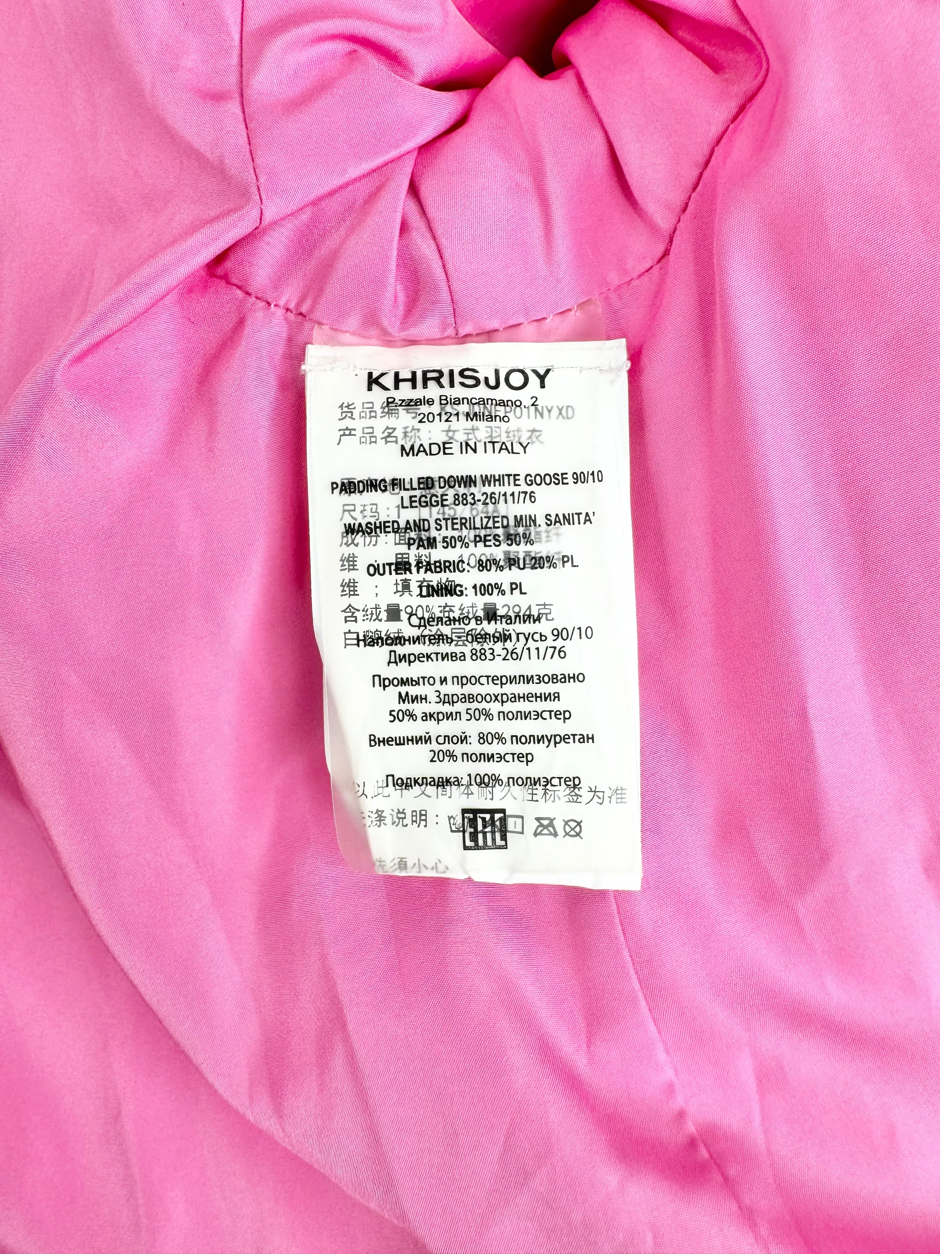 Khrisjoy Fairy Pink Holographic Puffer Jacket - AU10
