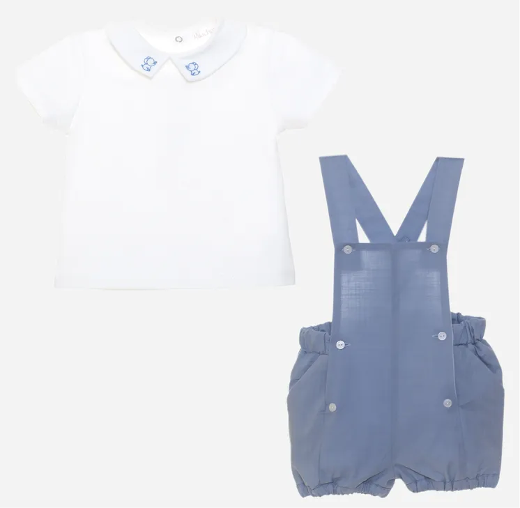 Knit Boy Overall Set Blue