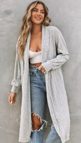 Knitted long cardigan