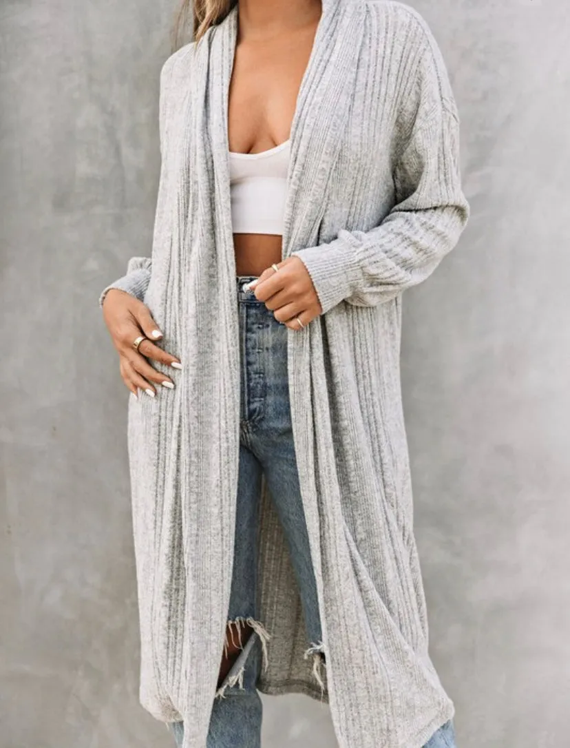 Knitted long cardigan