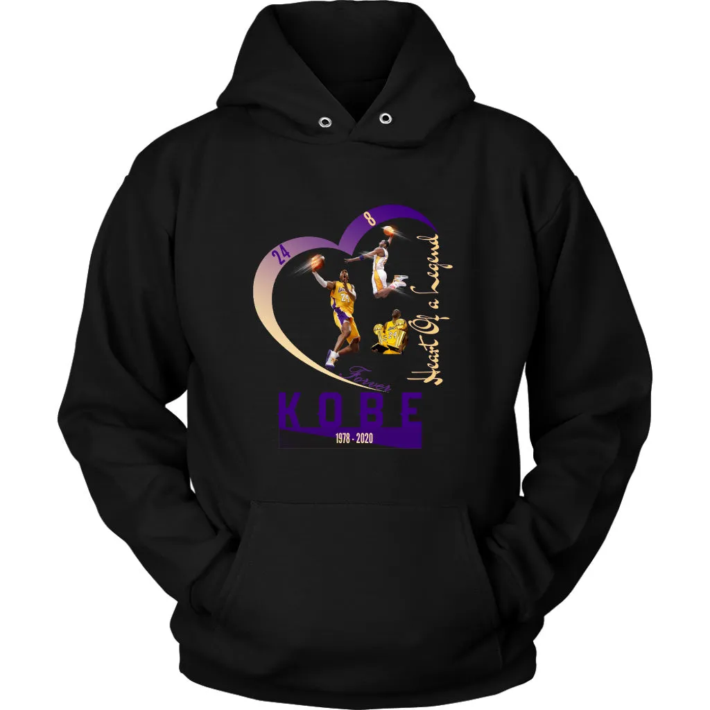 Kobe Fans' Hoodie "Heart Of A Legend" Mens Womens| Nba lakers Kobe bryant Fans' Pullover (12 Colors)