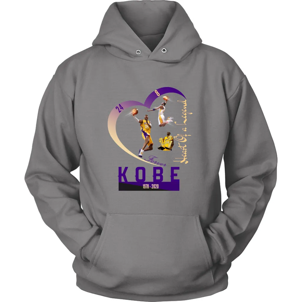 Kobe Fans' Hoodie "Heart Of A Legend" Mens Womens| Nba lakers Kobe bryant Fans' Pullover (12 Colors)