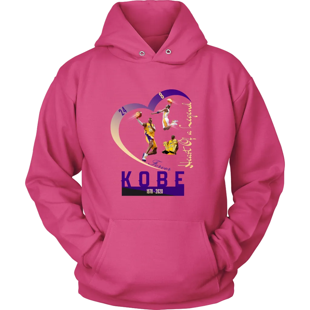 Kobe Fans' Hoodie "Heart Of A Legend" Mens Womens| Nba lakers Kobe bryant Fans' Pullover (12 Colors)