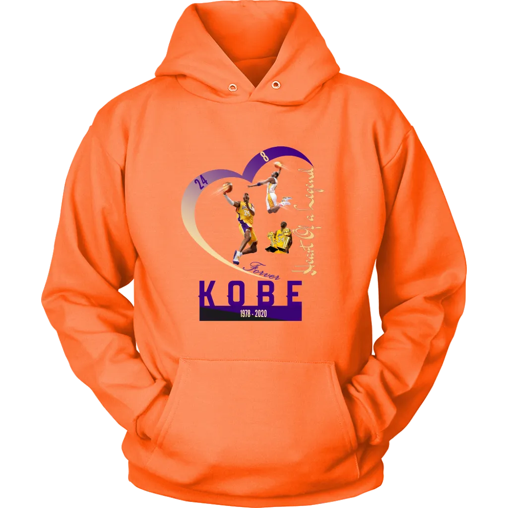 Kobe Fans' Hoodie "Heart Of A Legend" Mens Womens| Nba lakers Kobe bryant Fans' Pullover (12 Colors)