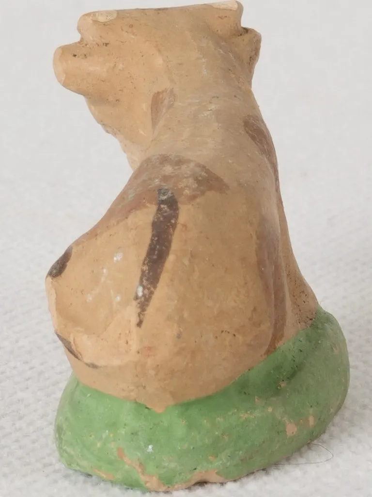 Late 19th / Early 20th Century Handmade Terracotta Santon Jersey Cow