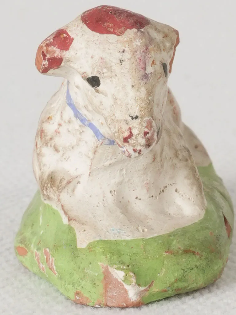 Late 19th / Early 20th Century Handmade Terracotta Santon Resting Cow