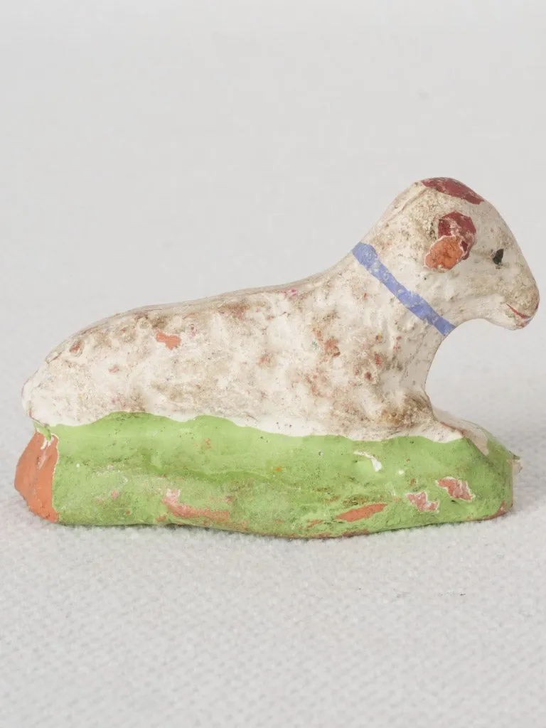 Late 19th / Early 20th Century Handmade Terracotta Santon Resting Cow
