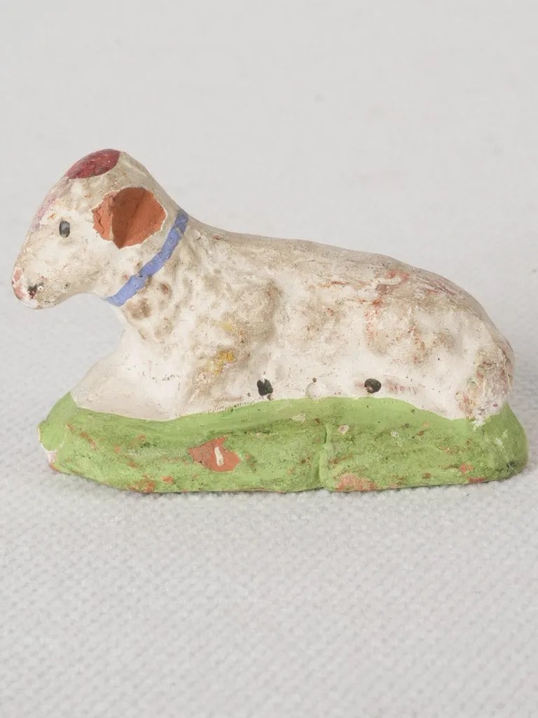 Late 19th / Early 20th Century Handmade Terracotta Santon Resting Cow