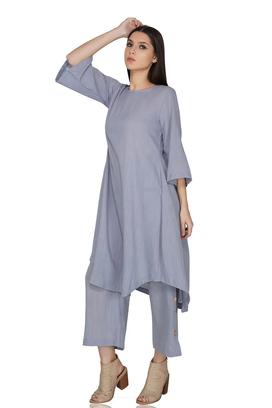 Lavender Loose Fit Kurta & Pant Co-Ord Set