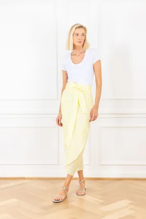 Lemon Eyelets Maxi Wrap Skirt