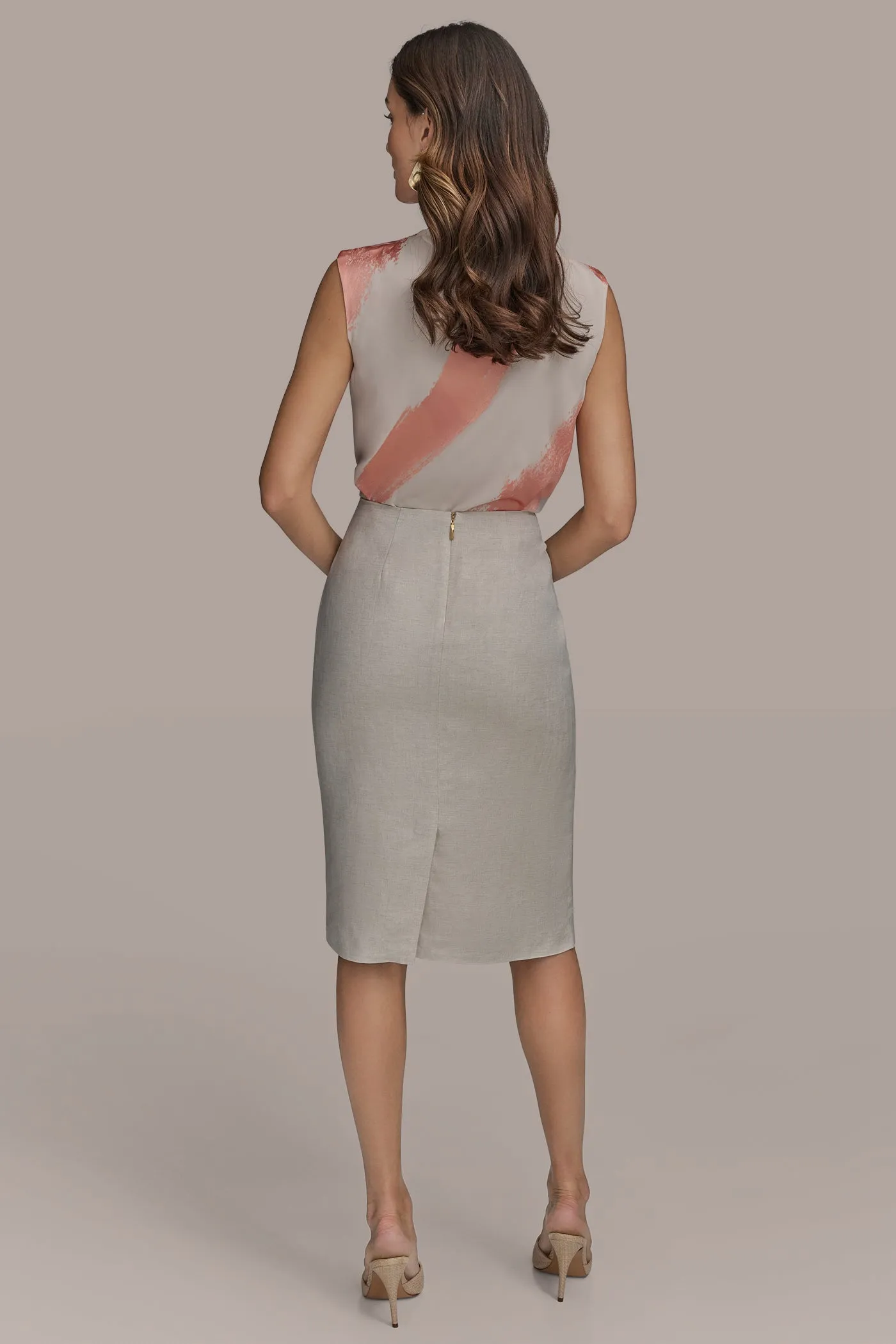 LINEN PENCIL SKIRT