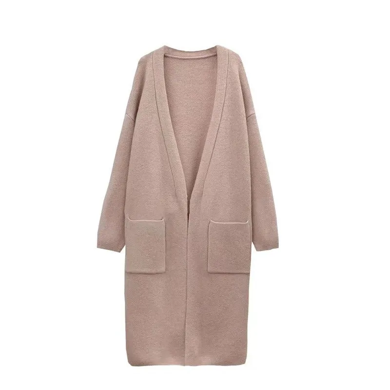 Long knitted cardigan women