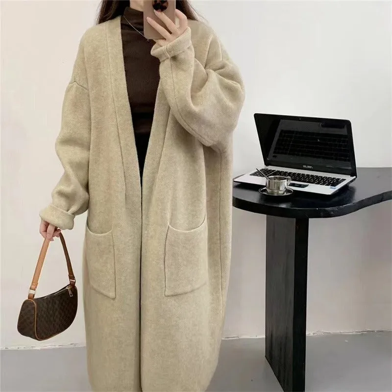 Long knitted cardigan women
