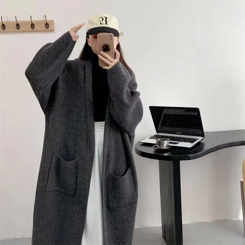 Long knitted cardigan women