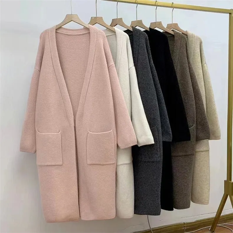 Long knitted cardigan women