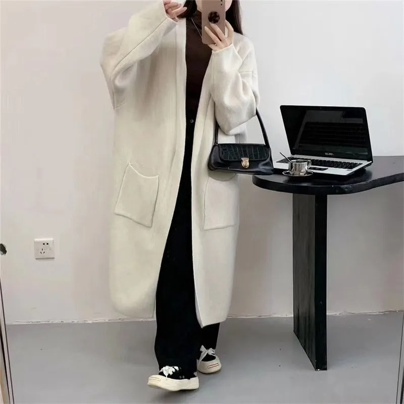 Long knitted cardigan women